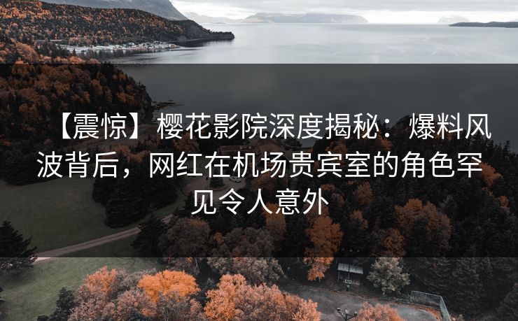 【震惊】樱花影院深度揭秘：爆料风波背后，网红在机场贵宾室的角色罕见令人意外